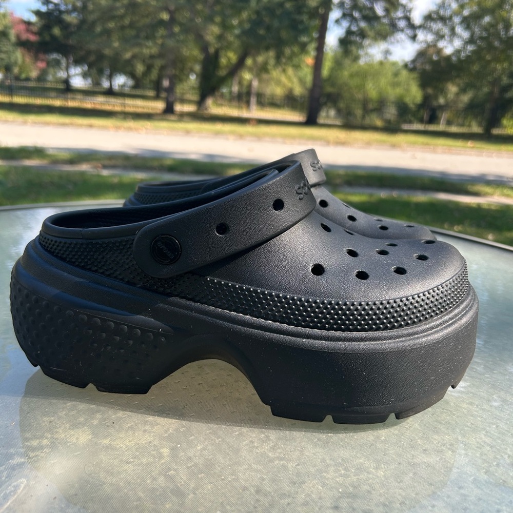 Crocs Stomp Platform Clogs in Black